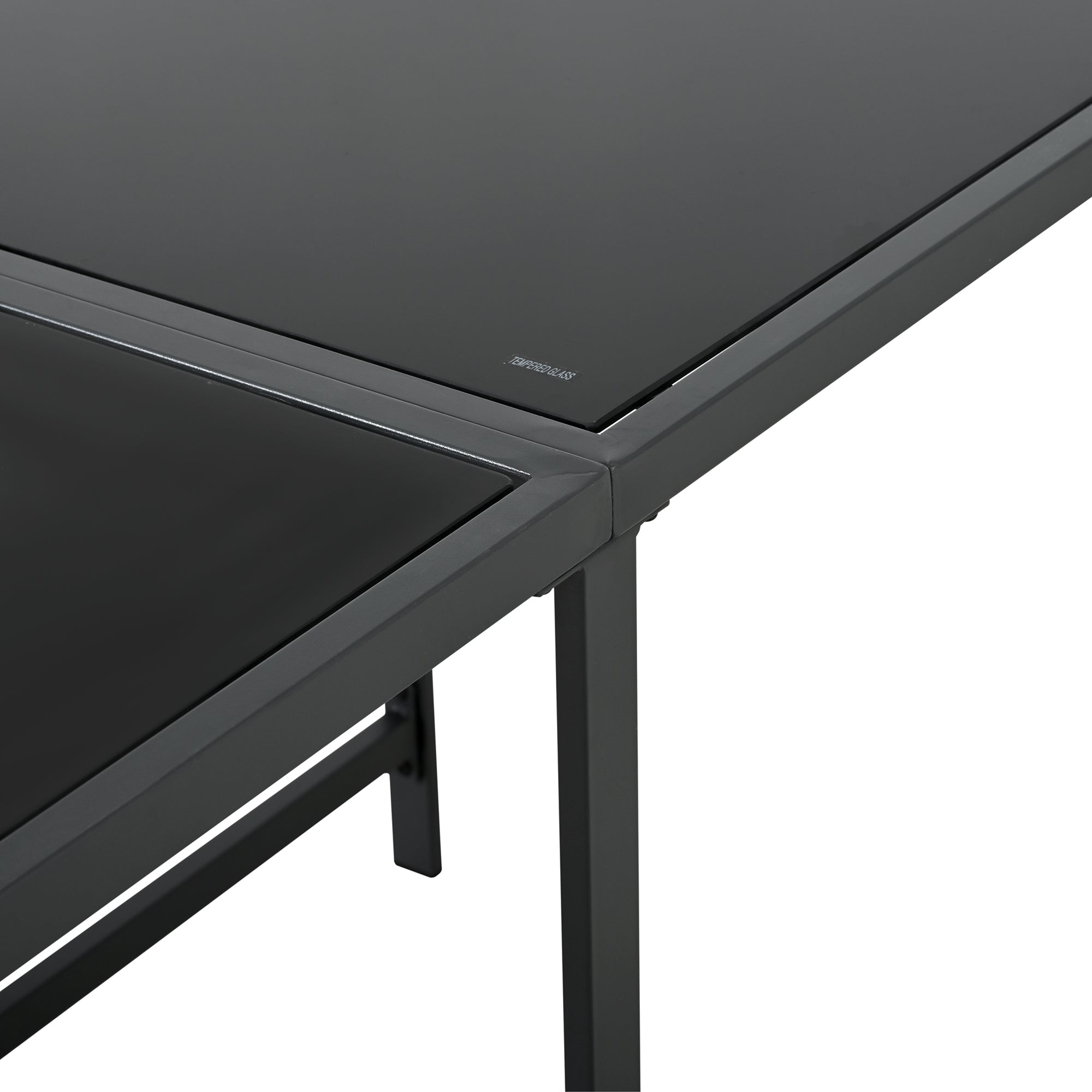 Vetra – Ensemble Table de Jardin 117 cm avec 4 Fauteuils & 2 Poufs – Blanc & Noir