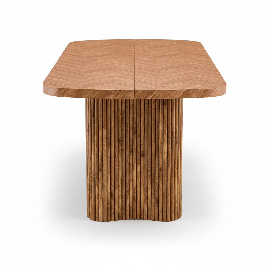 Arvo – Mesa de Comedor Ovalada de 180 cm en Madera de Nogal con Patas Escultóricas