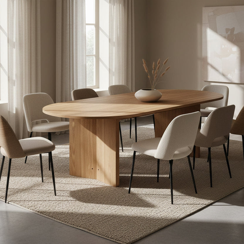 Sora – Table à Manger Ovale Extensible 6–8 Personnes en Chêne