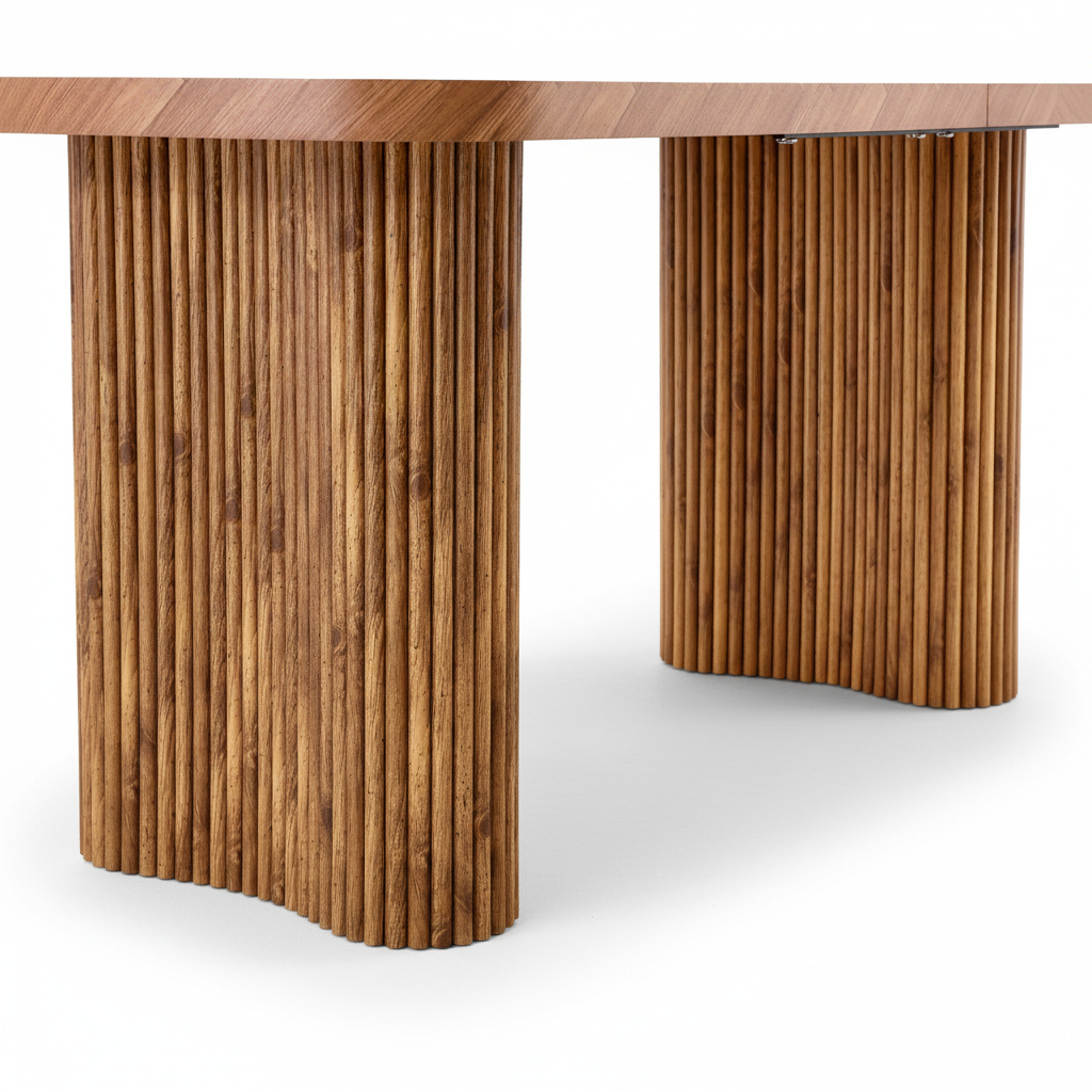 Arvo – Mesa de Comedor Ovalada de 180 cm en Madera de Nogal con Patas Escultóricas