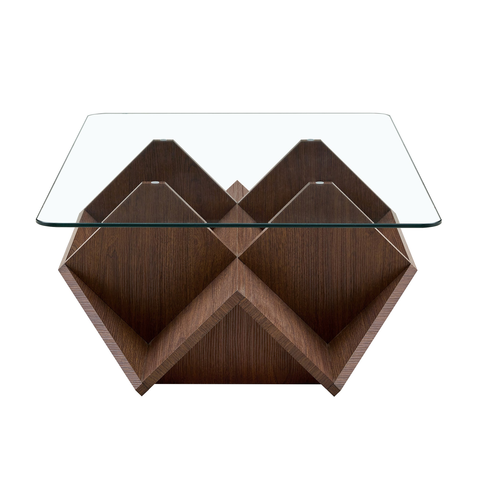 Table basse en verre et bois