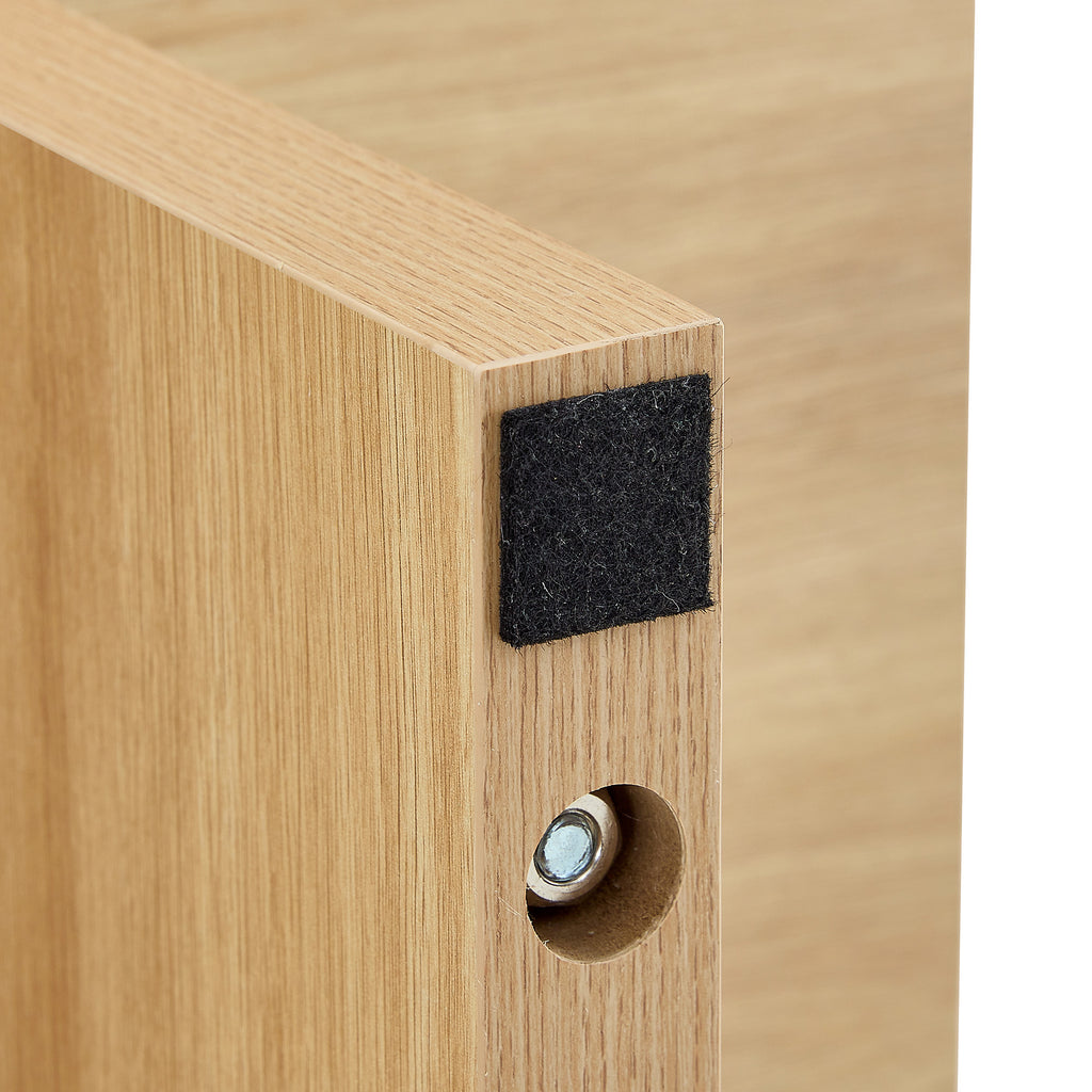 Linea – Table Basse Verre Trempé & Bois Clair avec Étagère