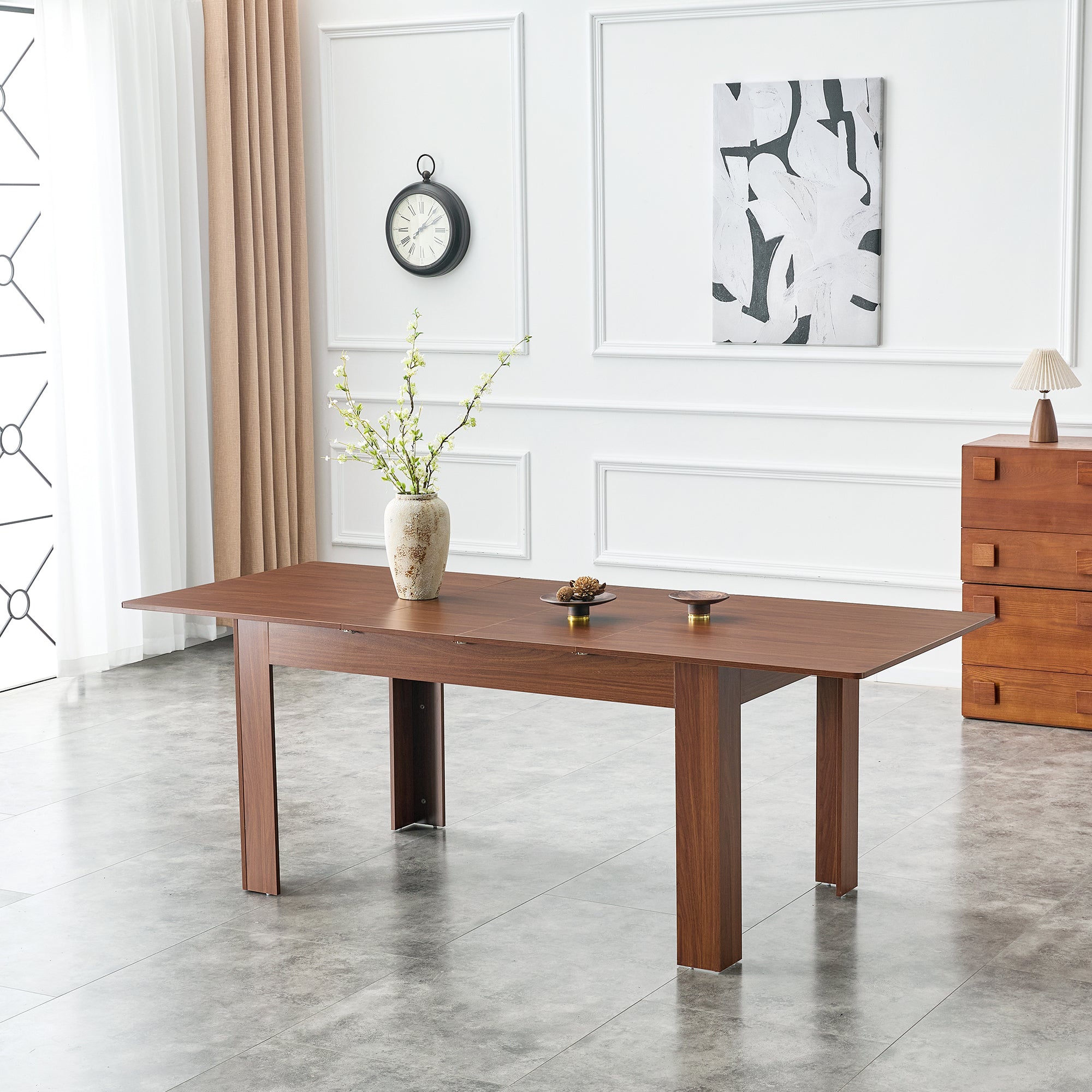 Table à manger extensible en noyer