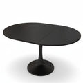 Sora – Tavolo da Pranzo Ovale Estensibile 4–6 Persone Nero 100/140*100*75cm