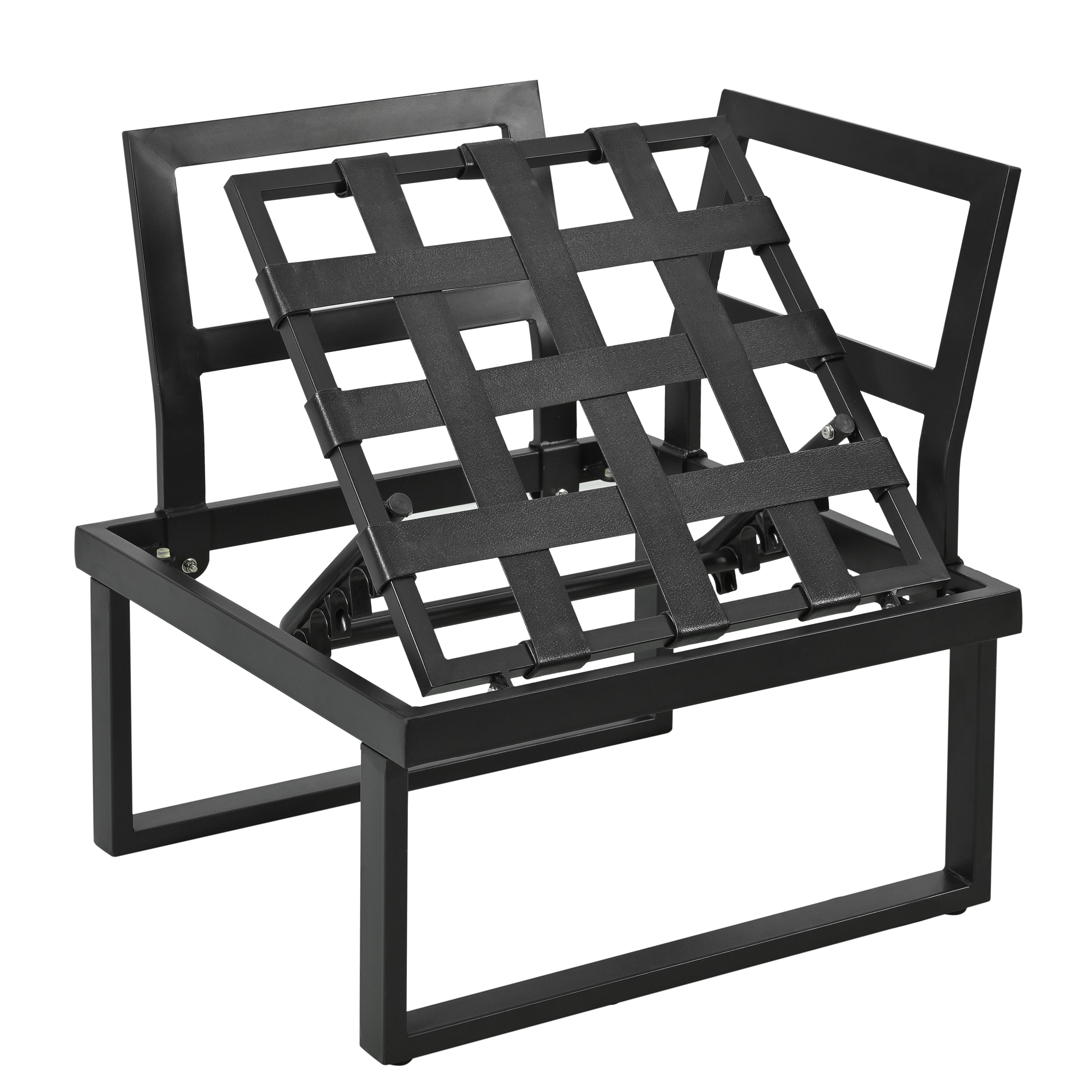 Lune – Salon de Jardin d'Angle Modulable 5 Places avec Table Effet Bois