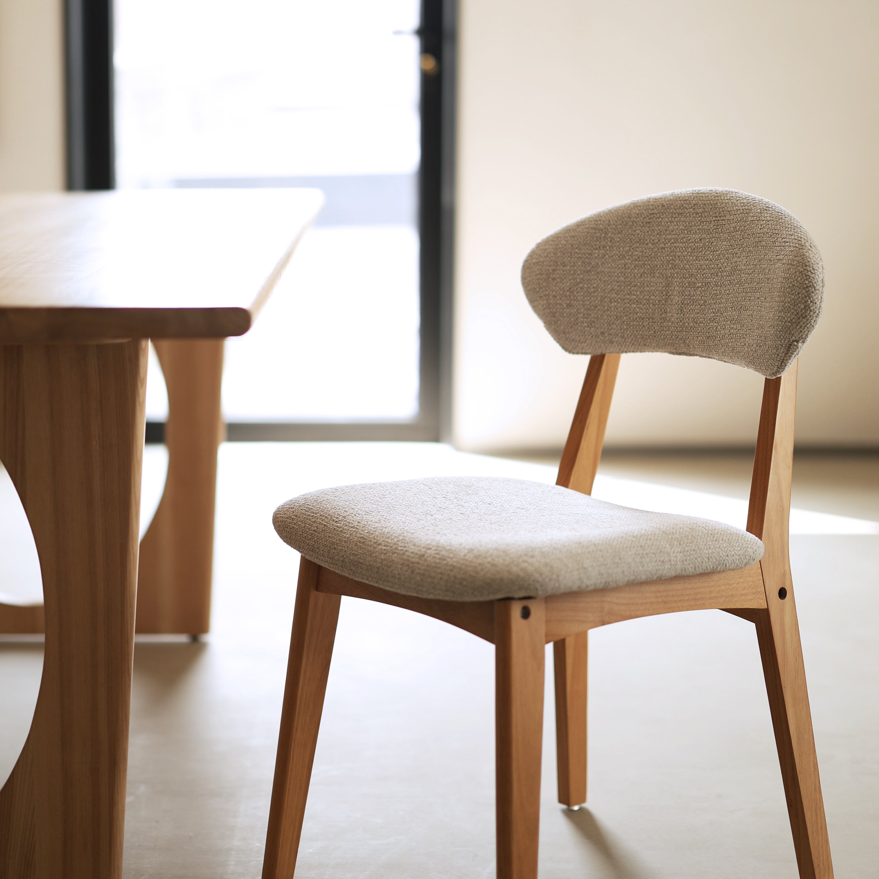 Chaise salle à manger beige – lot de 2