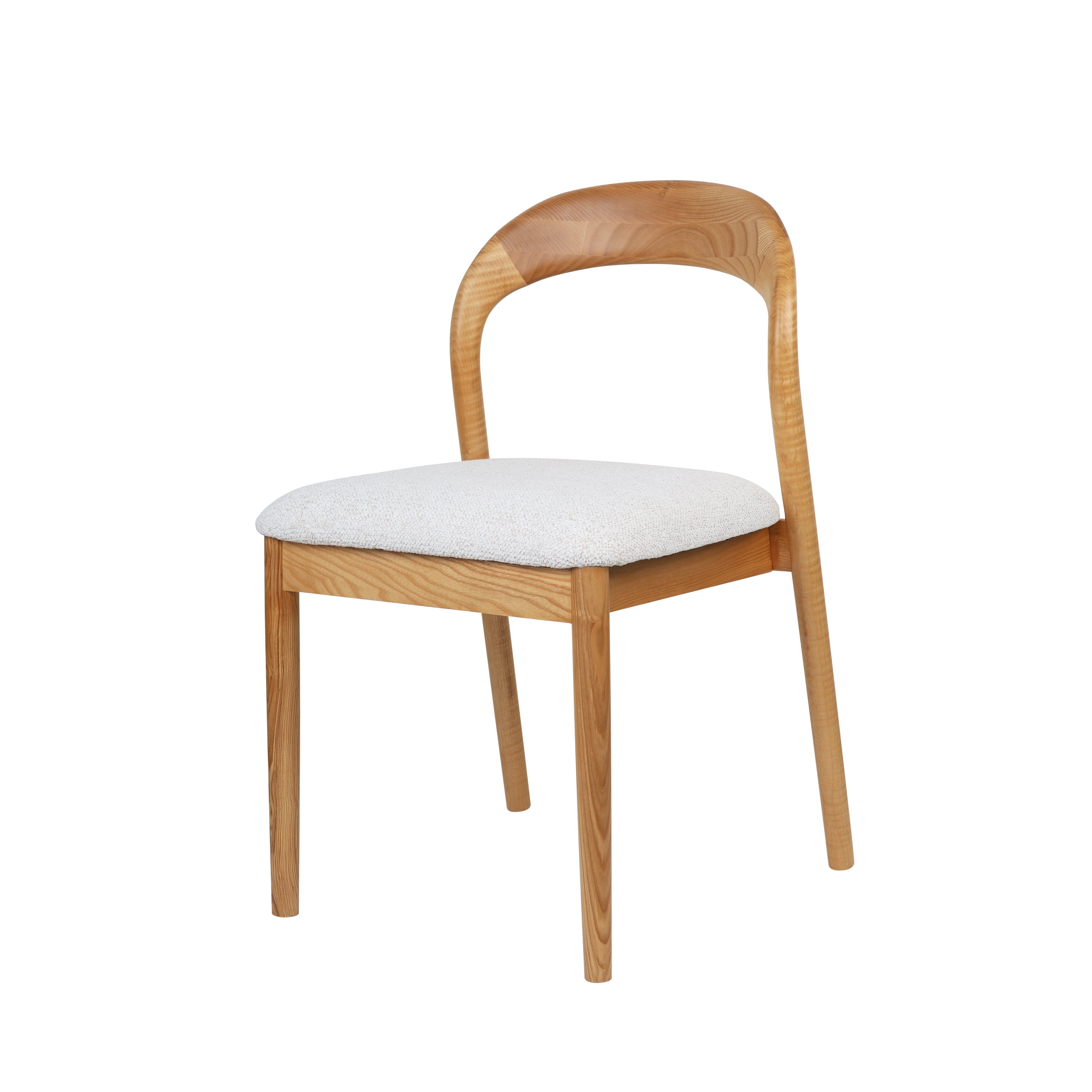 Chaise en bois massif à dossier courbé