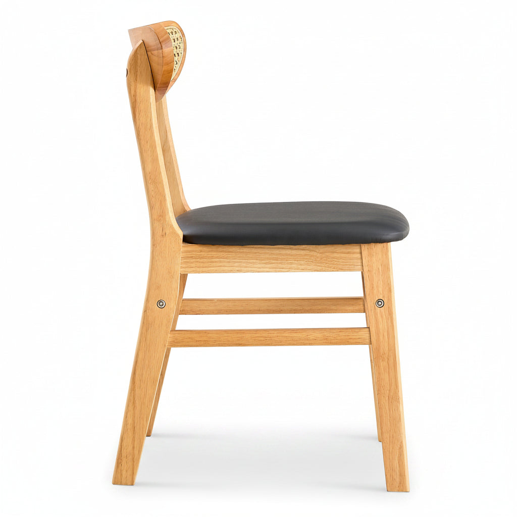 Noma – Chaise Scandinave en Bois Massif & Cannage Naturel – Lot de 2