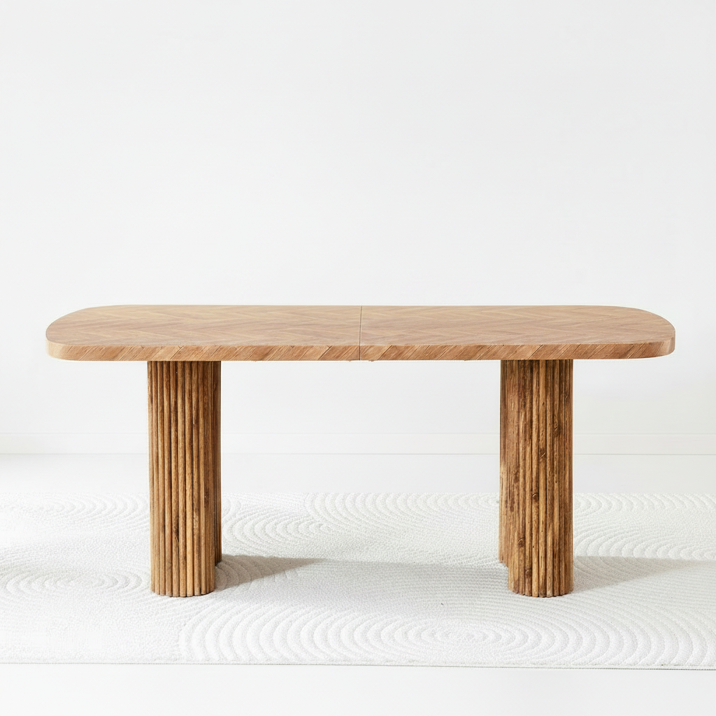 Arvo – Mesa de Comedor Ovalada de 180 cm en Madera de Nogal con Patas Escultóricas