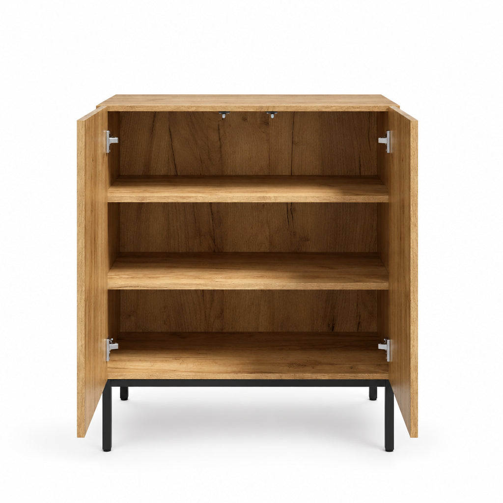 Noma – Wood & Cane Storage Cabinet – 2 Doors, 70 cm