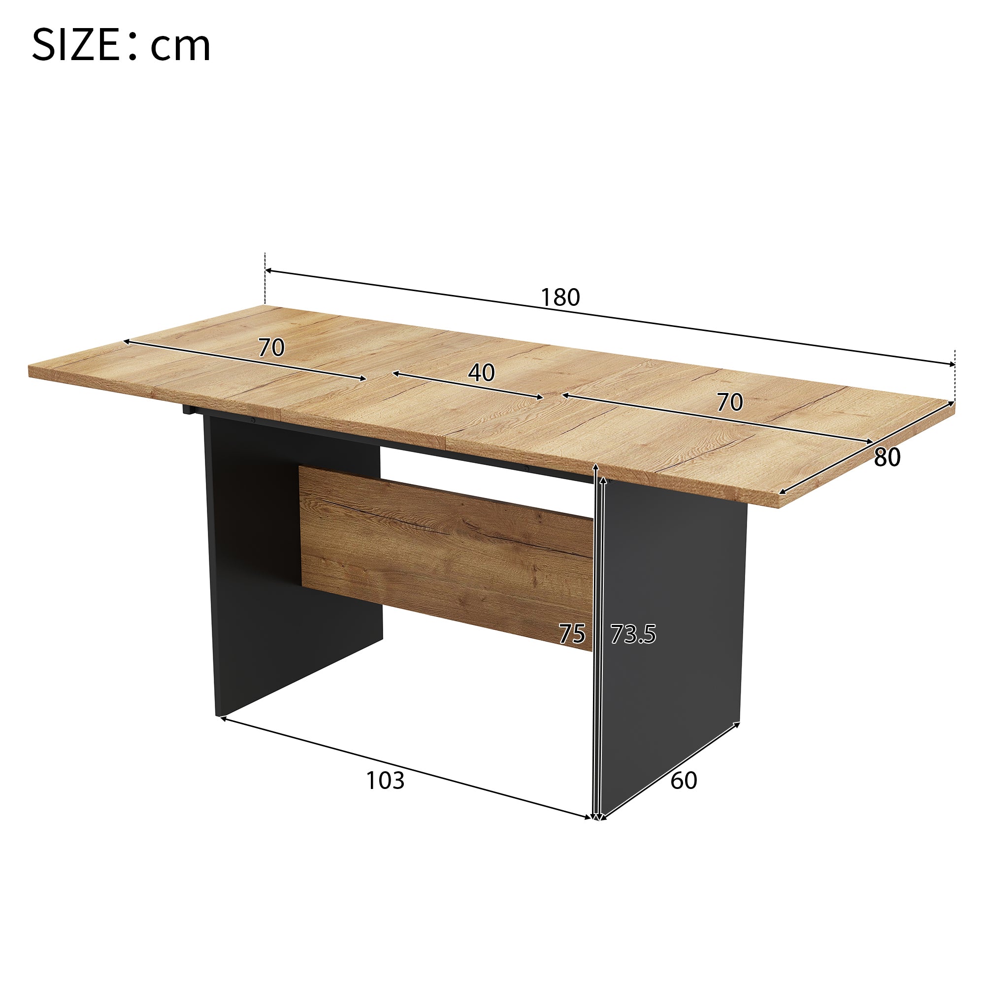 Table extensible 140–180 cm – 4 à 6 personnes