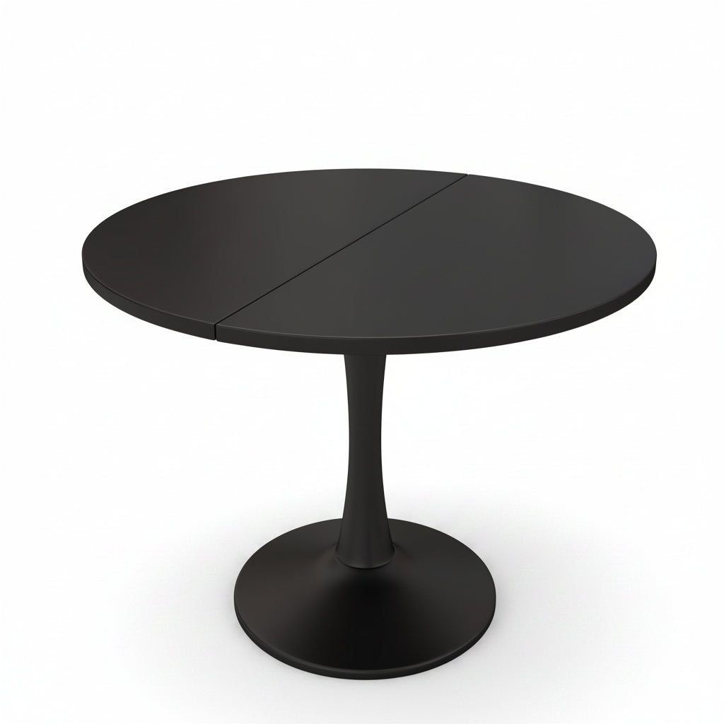 Sora – Tavolo da Pranzo Ovale Estensibile 4–6 Persone Nero 100/140*100*75cm