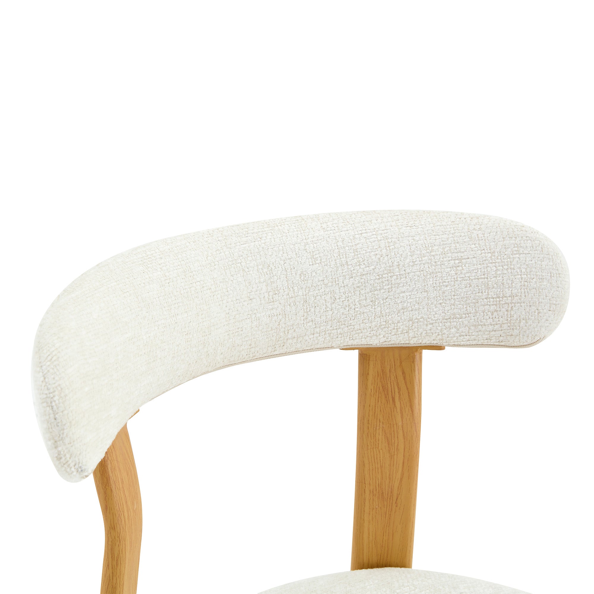Auro – Chaise Scandinave en Bois Massif & Bouclé Crème – Lot de 2
