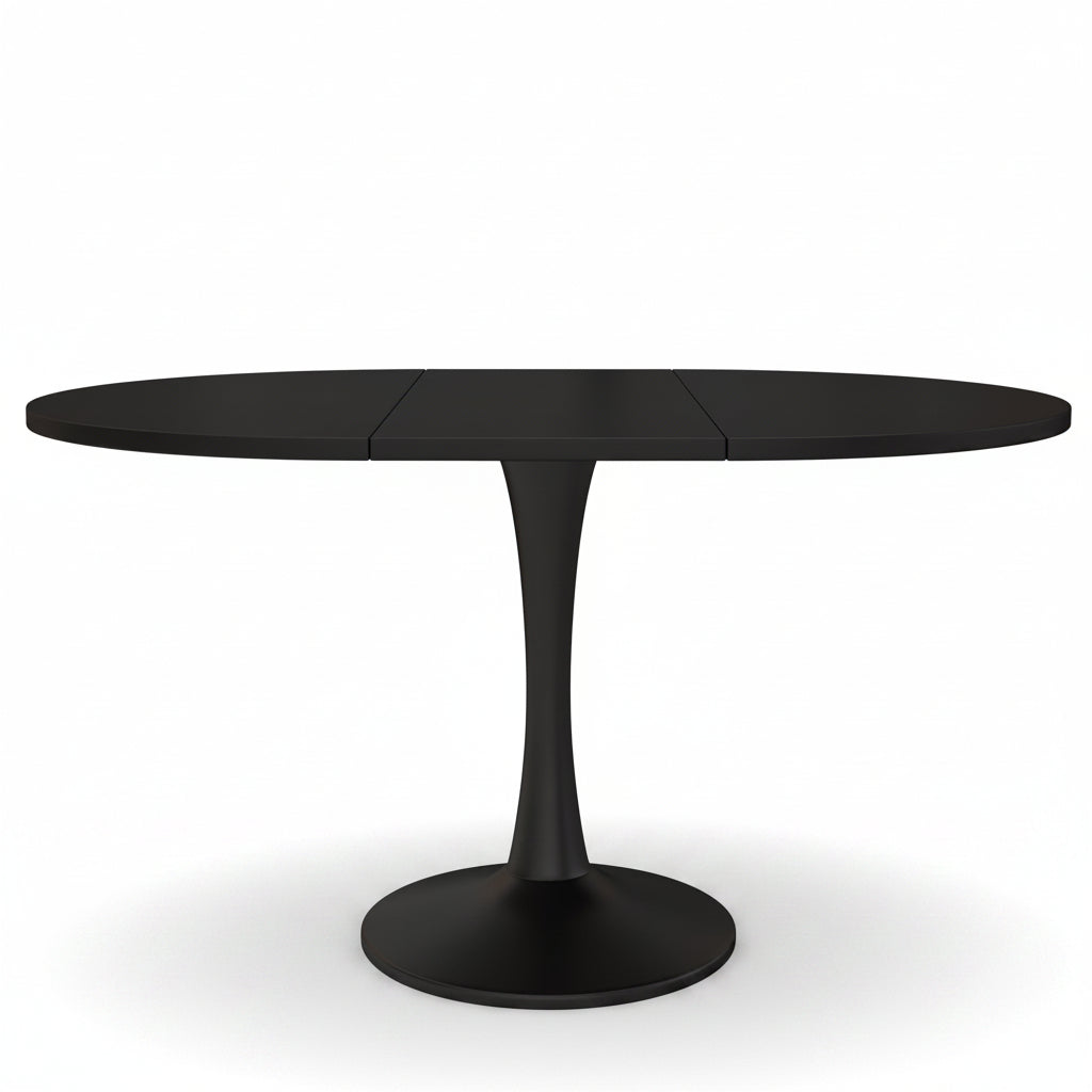 Sora – Tavolo da Pranzo Ovale Estensibile 4–6 Persone Nero 100/140*100*75cm