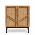 Noma – Wood & Cane Storage Cabinet – 2 Doors, 70 cm
