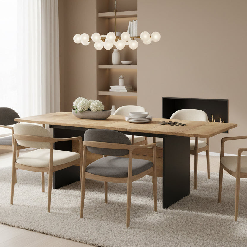 Sora – Table à Manger Ovale Extensible 6–8 Personnes en Noyer Noir