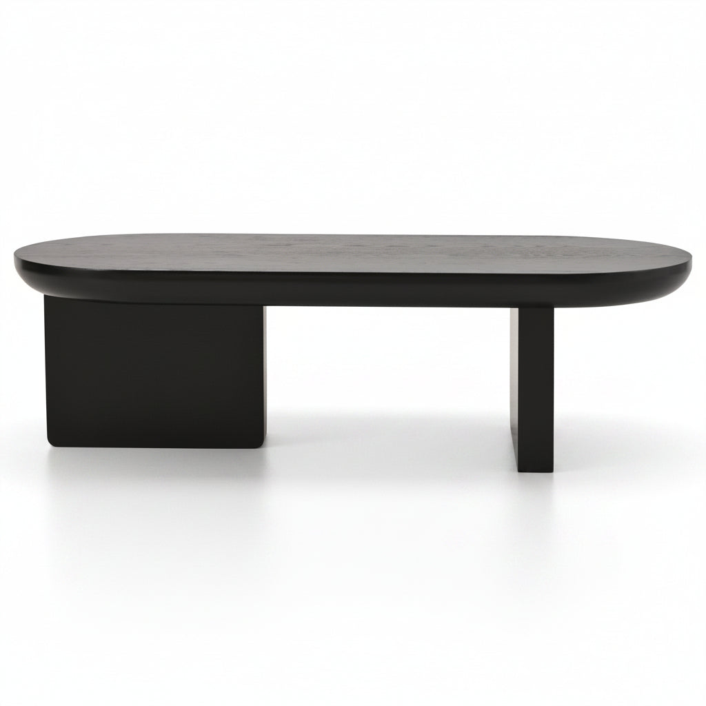 Oria – Tavolino Ovale Nero in MDF Design Minimalista – 120 cm