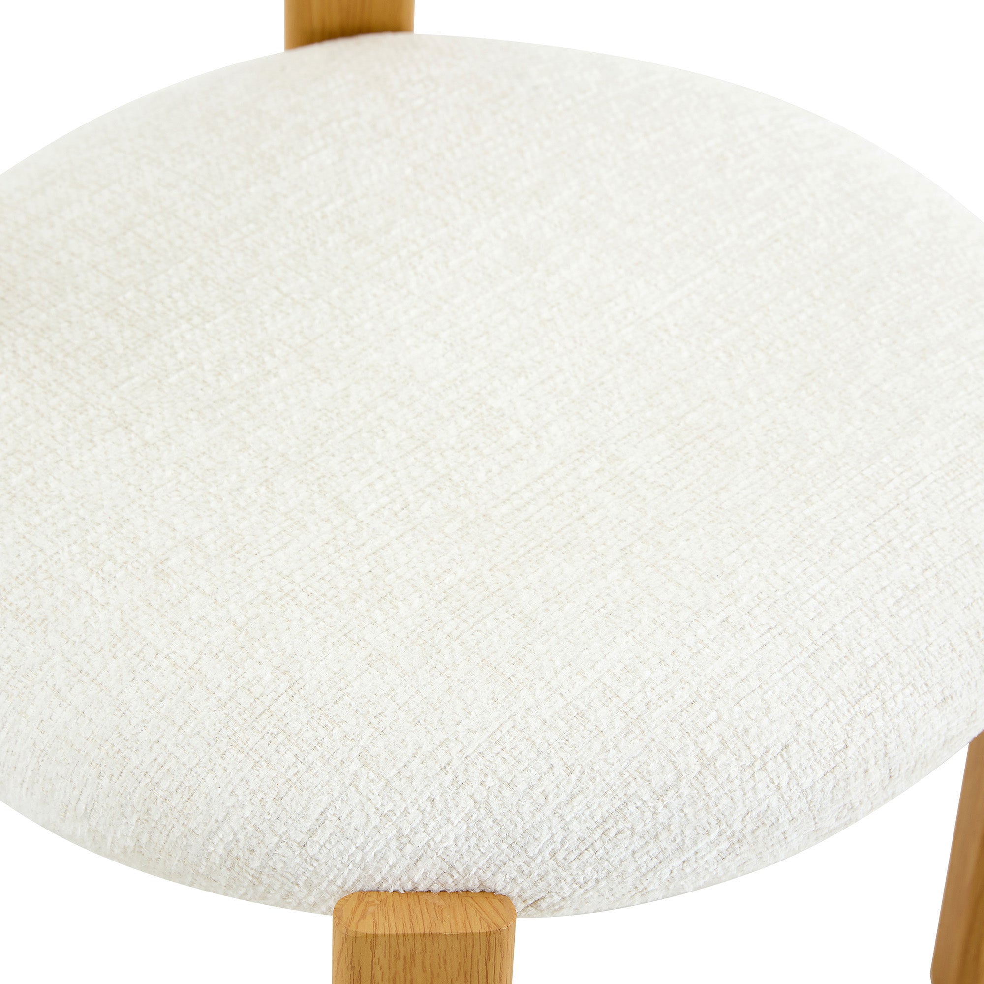 Auro – Chaise Scandinave en Bois Massif & Bouclé Crème – Lot de 2