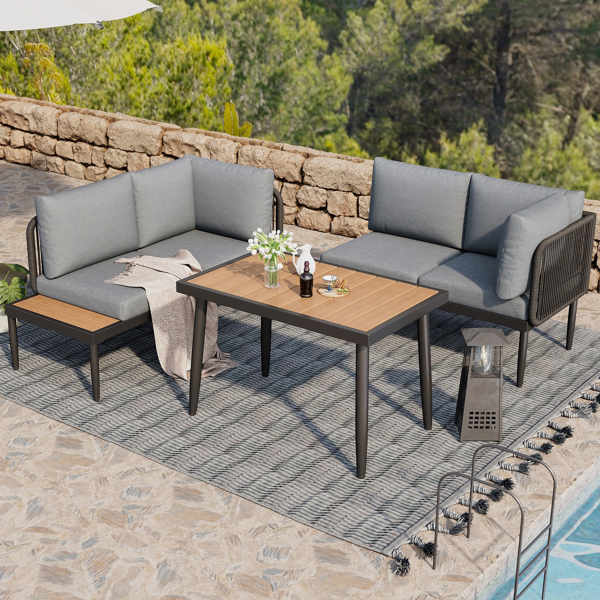 Sora – Corner Dining Garden Set – 4 Seater