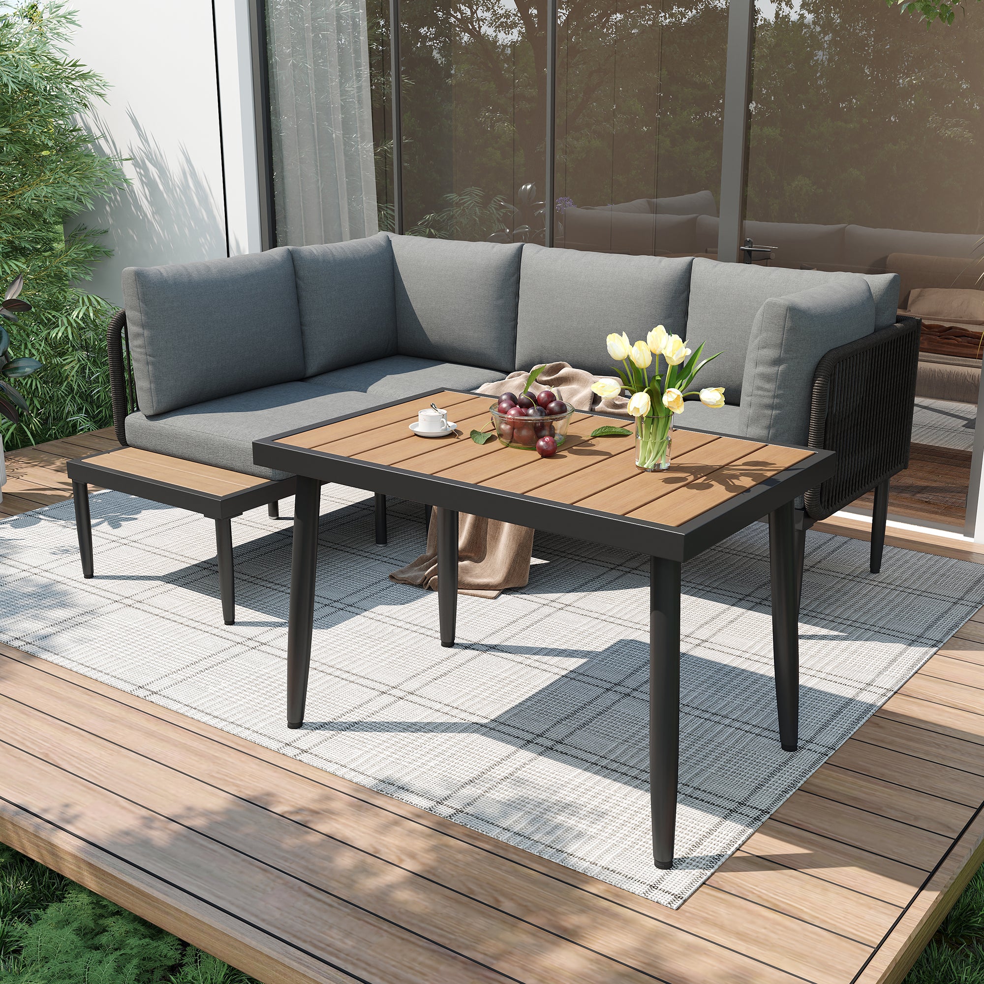 Sora – Corner Dining Garden Set – 4 Seater