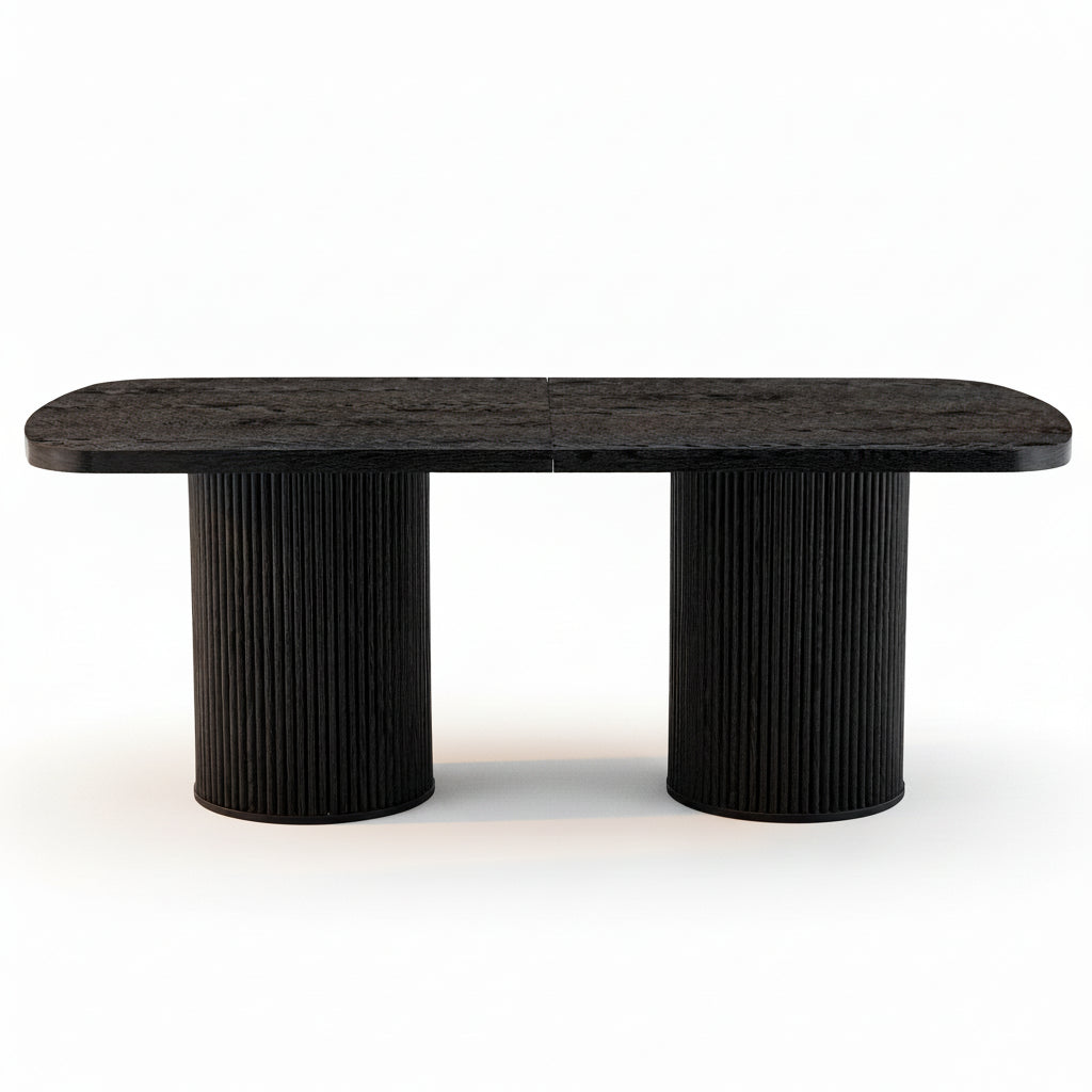 Oria – Table à Manger Ovale Organique 6–8 Personnes Noir Mat