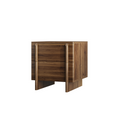 Noma – Walnut-Effect Wooden Bedside Table with 2 Drawers – 48 cm