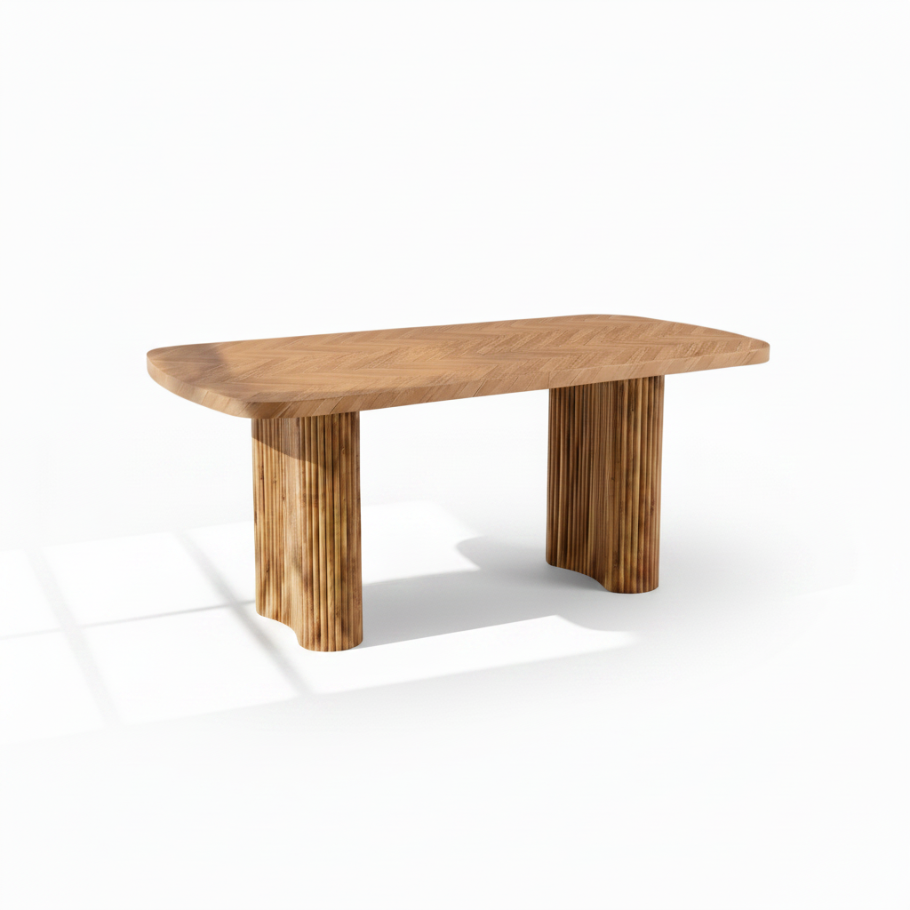 Arvo – Mesa de Comedor Ovalada de 180 cm en Madera de Nogal con Patas Escultóricas