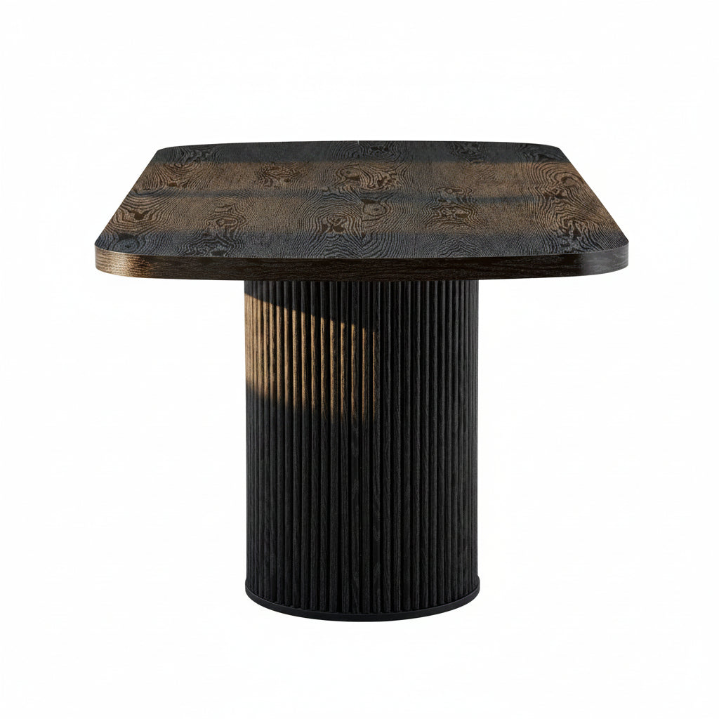 Oria – Table à Manger Ovale Organique 6–8 Personnes Noir Mat