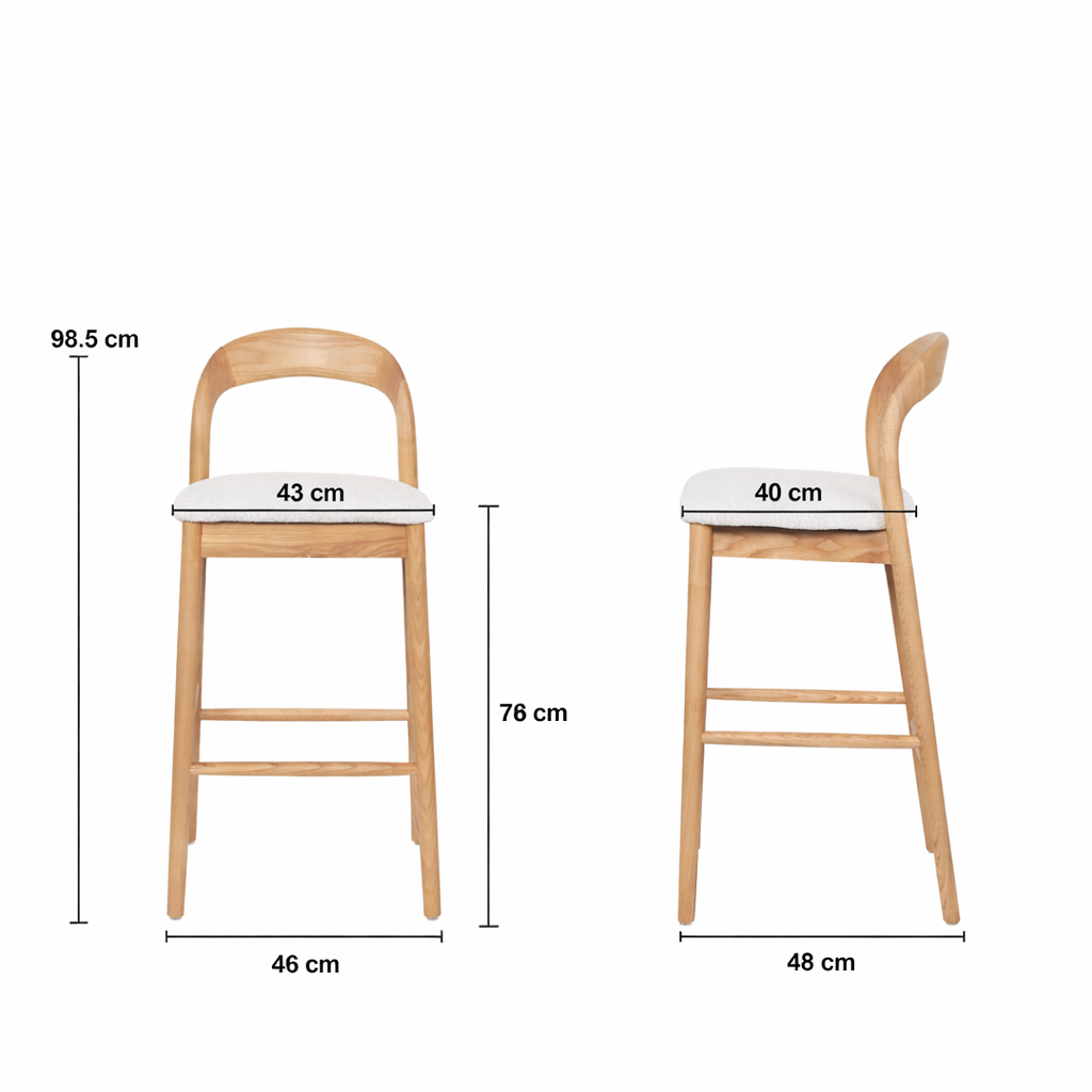 Tabouret de bar en bois massif