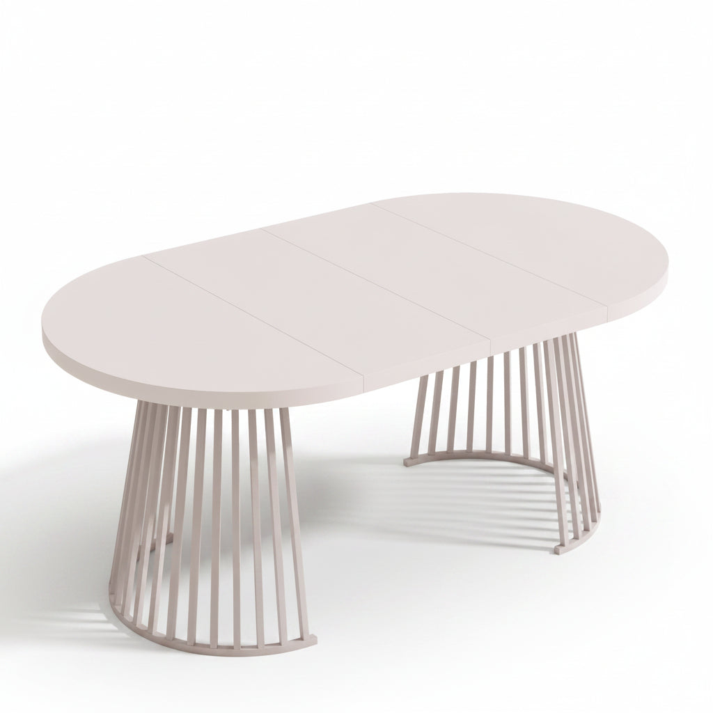 Solen – Table à Manger Ronde Extensible 4–8 Personnes en Cachemire