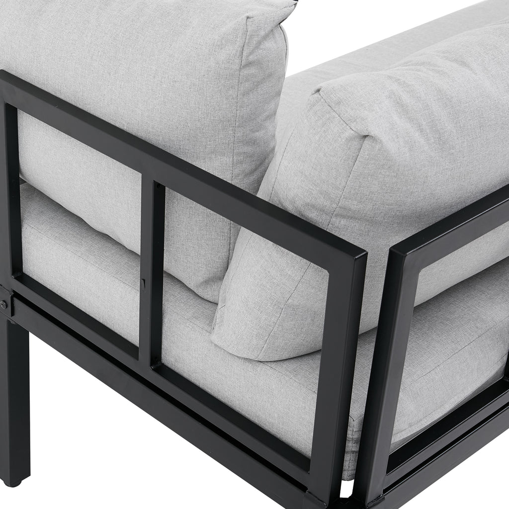 Sora – Modular 6-Seater Garden Lounge Set with Coffee Table – Grey