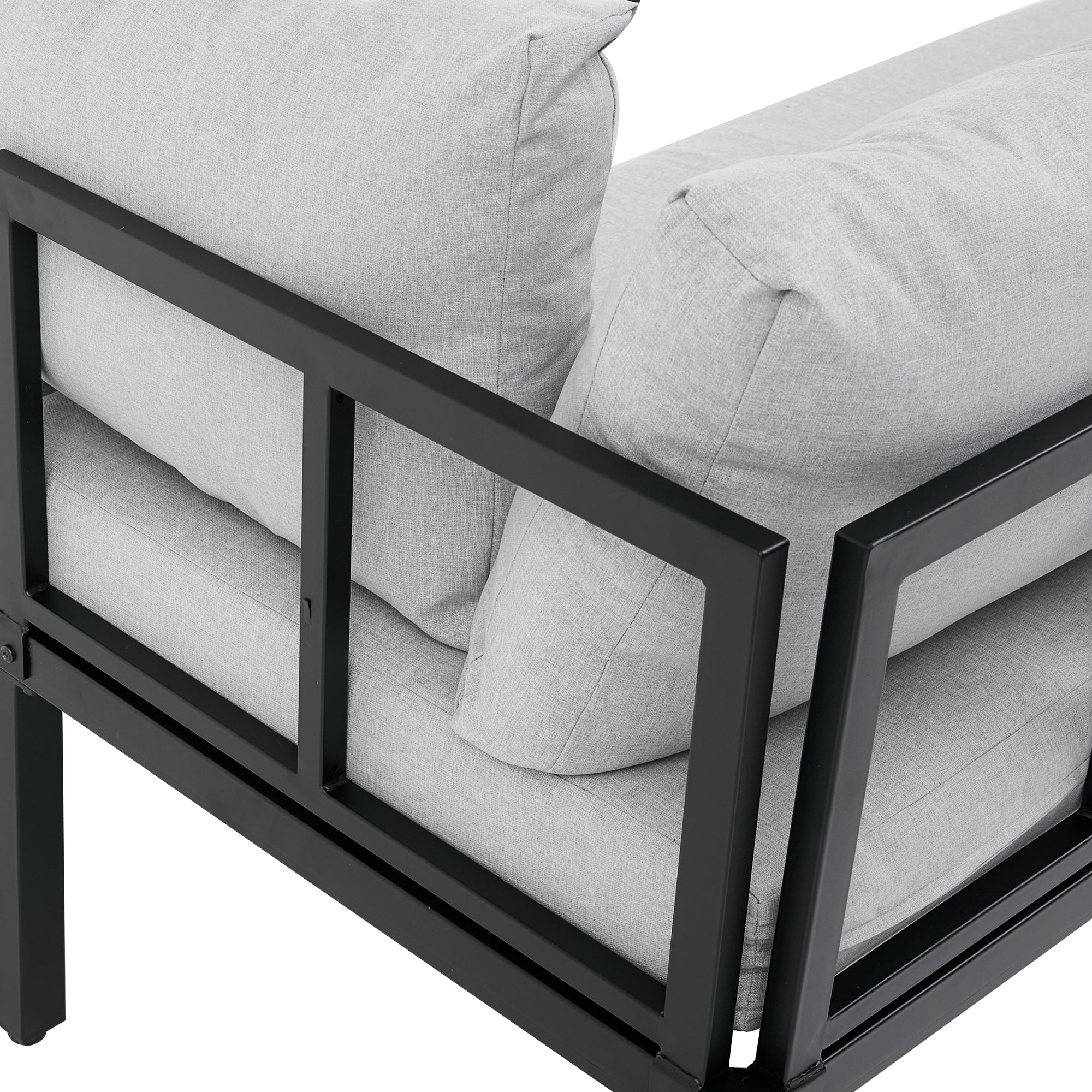 Sora – Modular 6-Seater Garden Lounge Set with Coffee Table – Grey