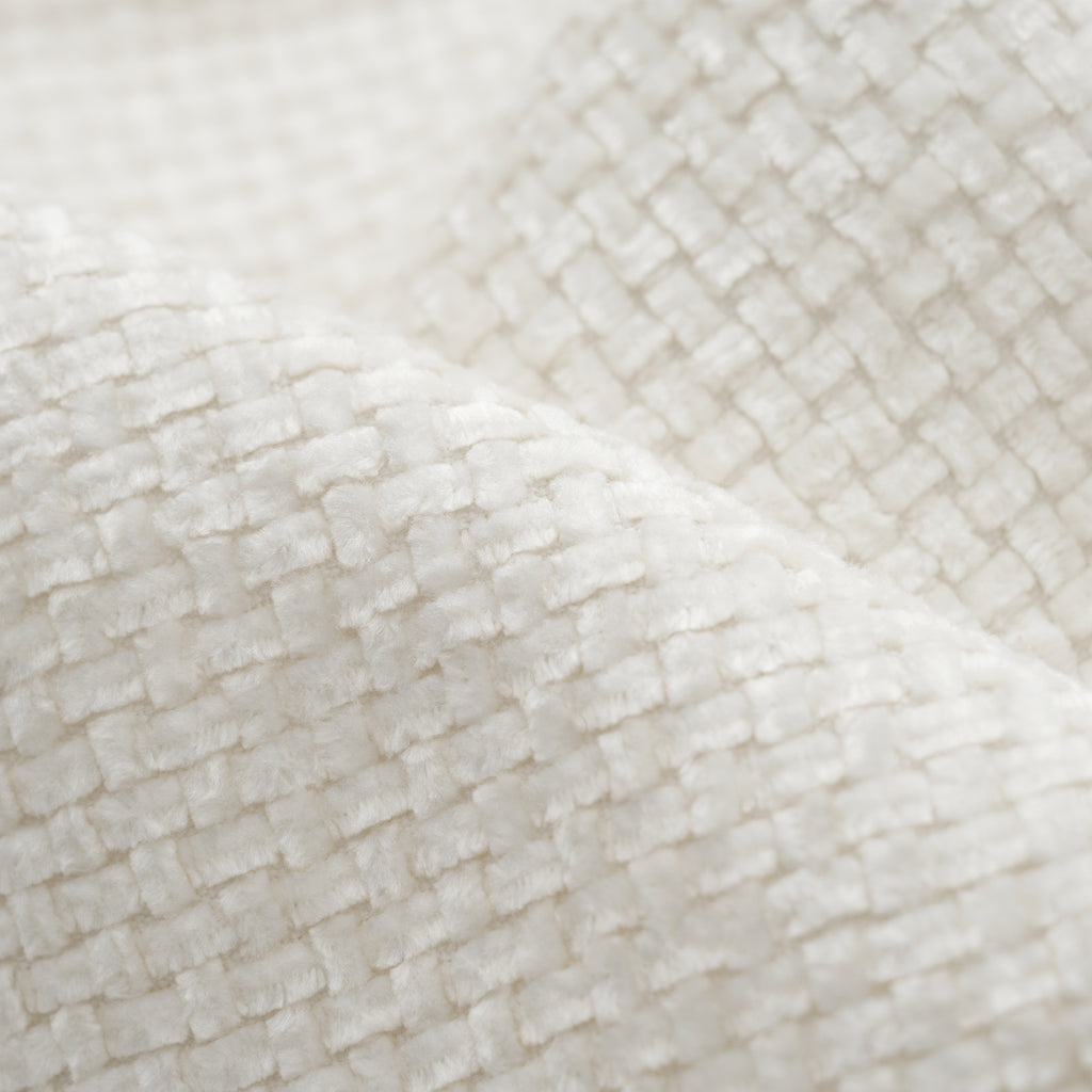 Noma – Chaise Scandinave Chenille Crème & Bois Noyer