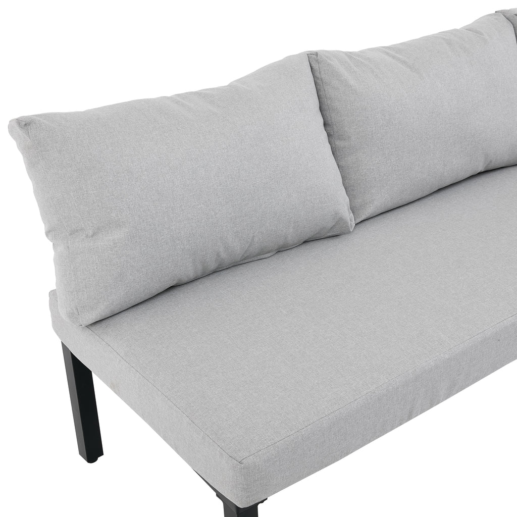 Sora – Modular 6-Seater Garden Lounge Set with Coffee Table – Grey