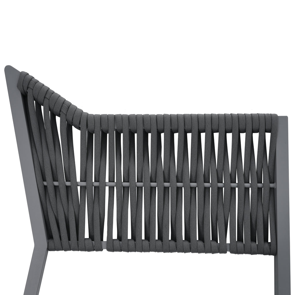 Sora – 6-Seater Corner Garden Lounge Set with Table & 2 Armchairs – Grey