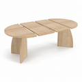 Solen – Extendable Oval Dining Table Travertine Effect – 4 to 8 People 100/140/180*100cm