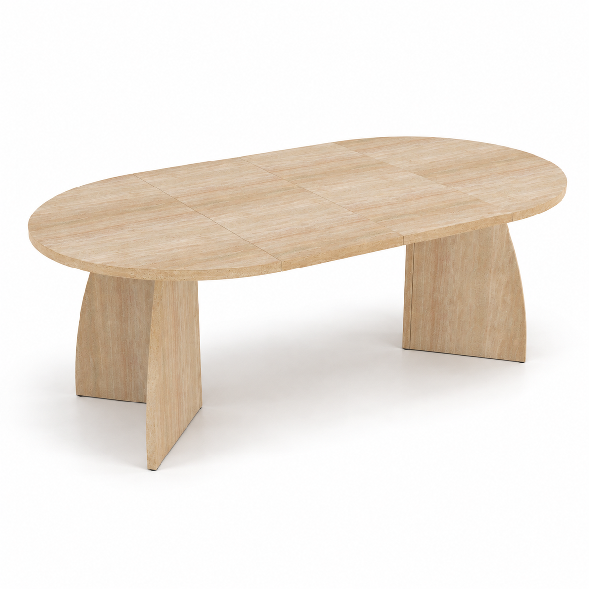 Solen – Extendable Oval Dining Table Travertine Effect – 4 to 8 People 100/140/180*100cm