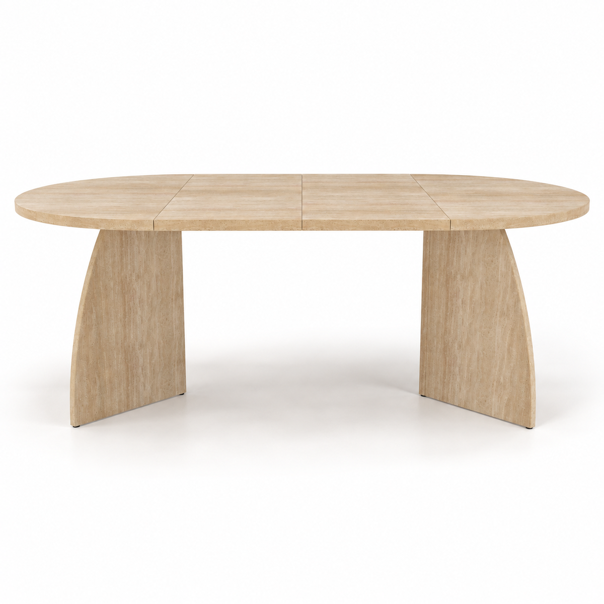 Solen – Extendable Oval Dining Table Travertine Effect – 4 to 8 People 100/140/180*100cm