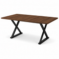 Vetra – Table à Manger Rectangulaire 6–8 Personnes en Noyer & Métal Noir 180*90cm