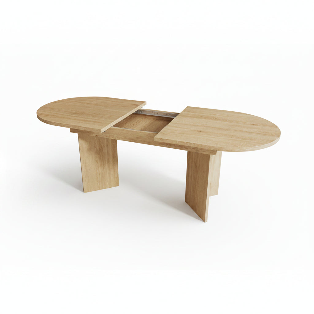 Sora – Table Ovale Extensible 4–8 Personnes en Chêne Clair 120-160 * 80 cm
