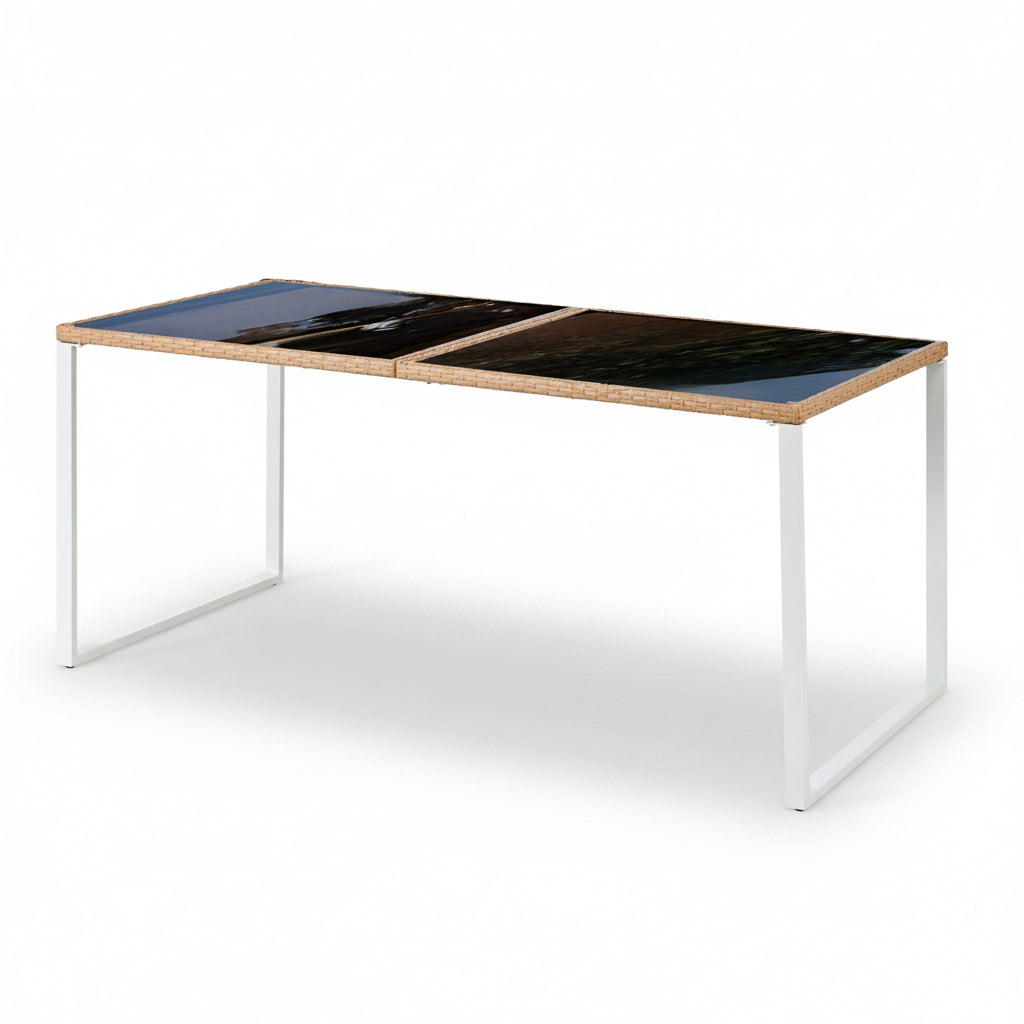 Sora – Ensemble Table de Jardin 170 cm & 6 Chaises en Résine Tressée