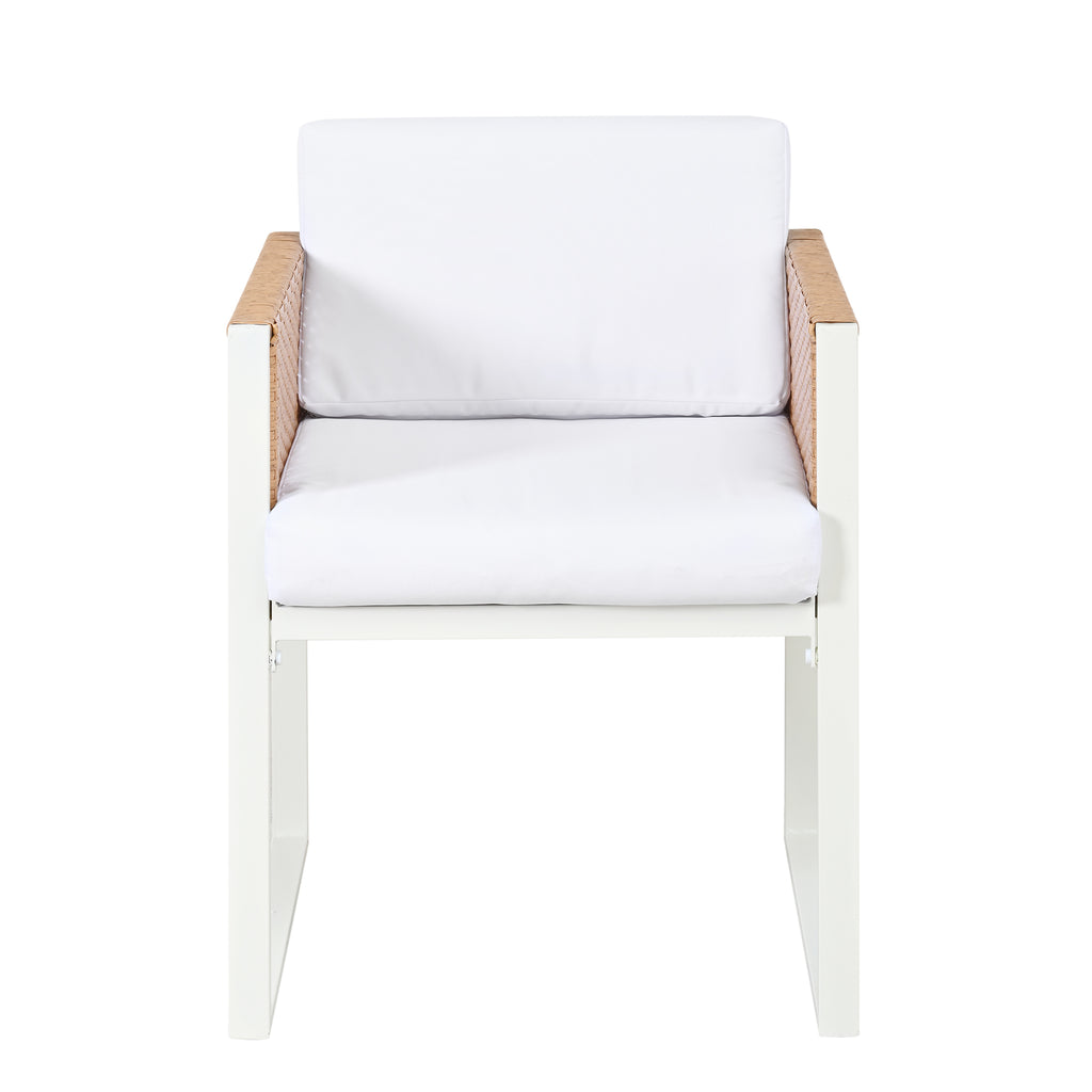 Sora – Ensemble Table de Jardin 170 cm & 6 Chaises en Résine Tressée