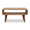 Arvo – Table d’Appoint Scandinave en Bois Massif avec Rangement Ouvert